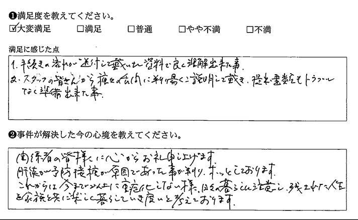 提出書類もトラブルなく準備できました