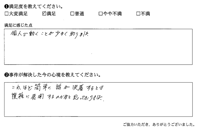 これほど簡単に話が決着するとは