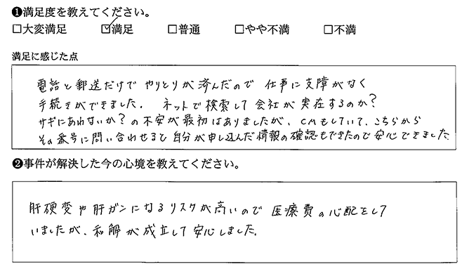 電話と郵送だけで済みました